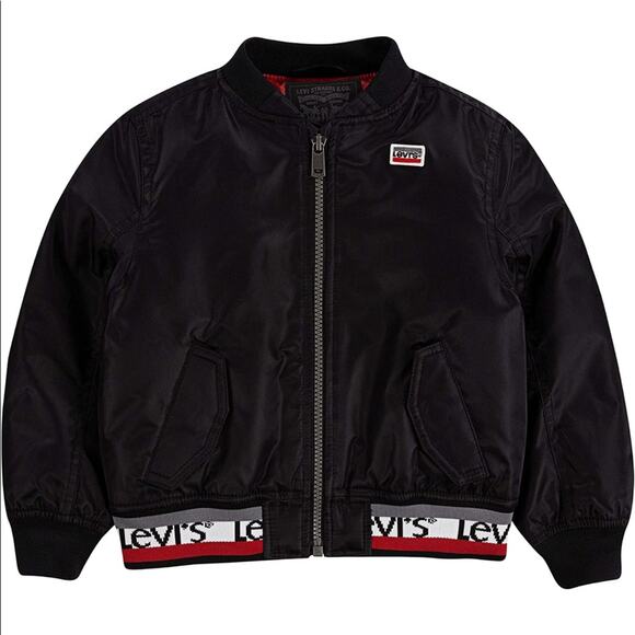 LEVI’S Boys Bomber Logo Jacket Coat Black Unisex - Picture 1 of 12
